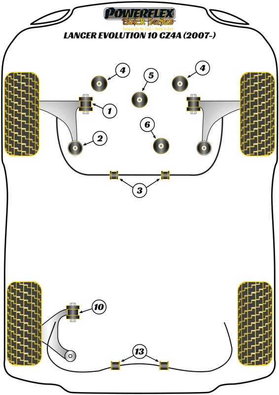 Mitsubishi (PFF44-403-23BLK) Rear Anti Roll Bar To Chassis Bush 23mm