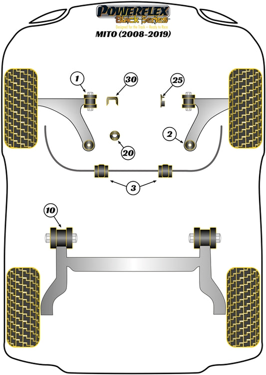 Alfa Romeo (PFF1-1125BLK) Upper Engine Mount Insert