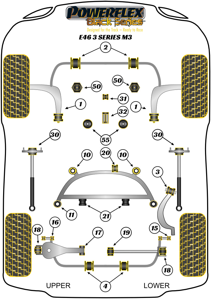 BMW (PFF5-4601M3BLK) Front Wishbone Rear Bush
