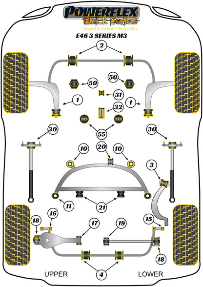 BMW (PFF5-4601M3BLK) Front Wishbone Rear Bush