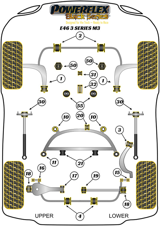 BMW (PFF5-4602-26BLK) Front Anti Roll Bar Bush 26mm