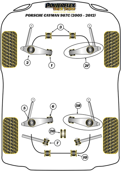 Porsche (PFR57-507BLK) Rear Link Arm Inner Bush