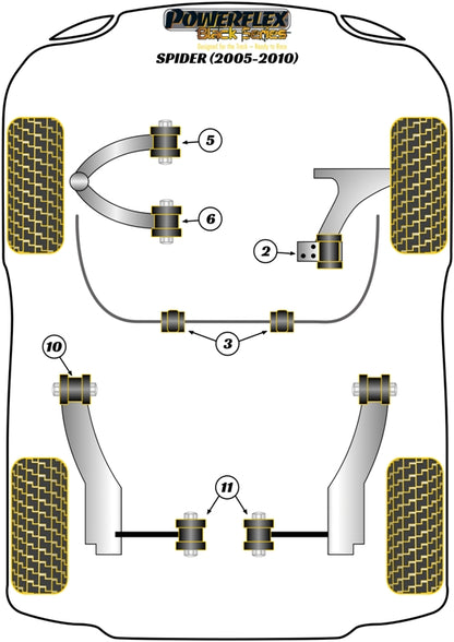 Alfa Romeo (PFF1-506BLK) Front Upper Arm Rear Bush