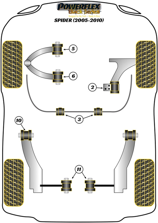 Alfa Romeo (PFF1-502BLK) Front Lower Arm Rear Bush