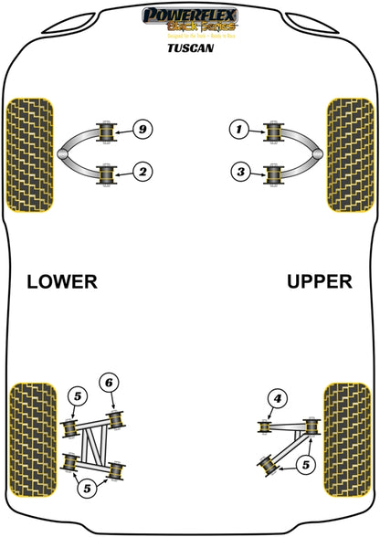 TVR (PF79-101WBLK) Front Upper Wishbone Rear Bush
