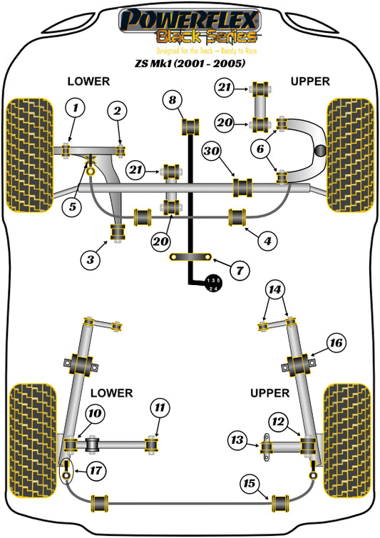 MG (PFF63-415BLK) Gear Linkage Mount Rear
