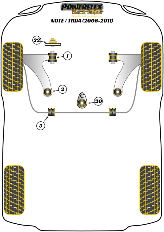 Nissan (PFF60-8025BLK) Lower Torque Mount - Track/Msport