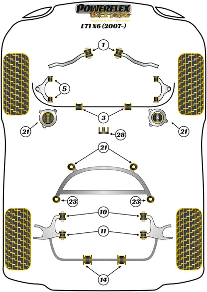 BMW (PFR5-1413-21BLK) Rear Anti Roll Bar Mounting Bush 21mm