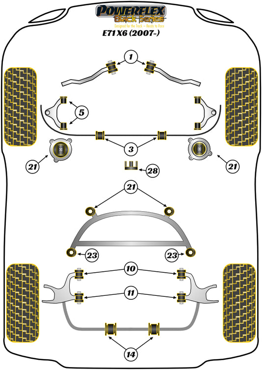 BMW (PFR5-1413-21BLK) Rear Anti Roll Bar Mounting Bush 21mm