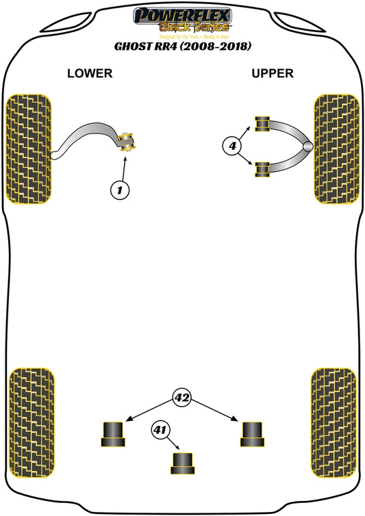 Rolls-Royce (PFF5-6004GBLK) Front Upper Wishbone Bush Camber Adjustable