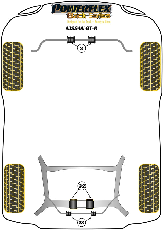 Nissan (PFF46-703-34BLK) Front Anti Roll Bar Bush 34mm