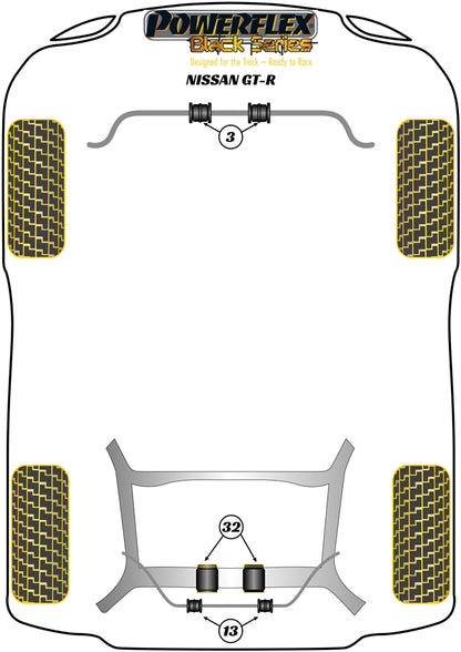 Nissan (PFR46-713-14BLK) Rear Anti Roll Bar Bush 14mm