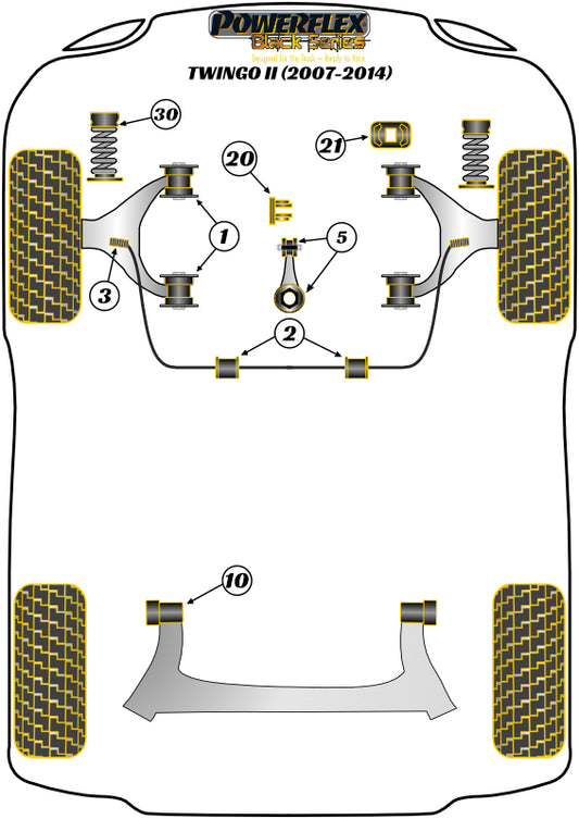 Renault (PFF60-211KBLK) Dog Bone (Twisted) Engine Mount Bush Kit