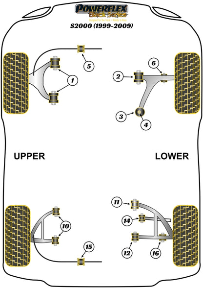 Porsche (PFR3-743BLK) Rear Diff Rear Bush Insert
