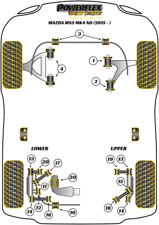 Mazda (PFR36-630BLK) Rear Diff Mount Insert