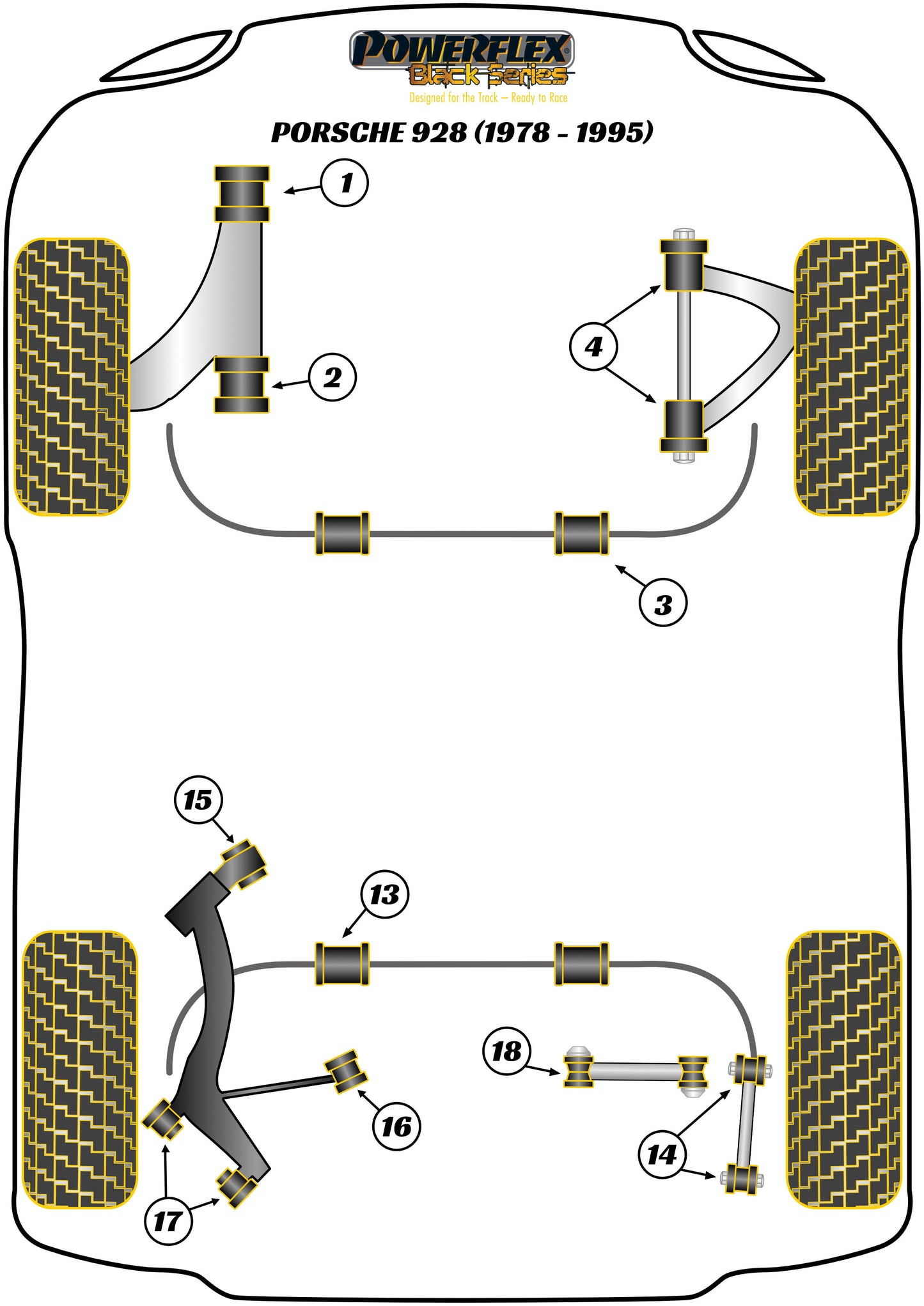 Porsche (PFF57-702BLK) Front Lower Arm Rear Bush