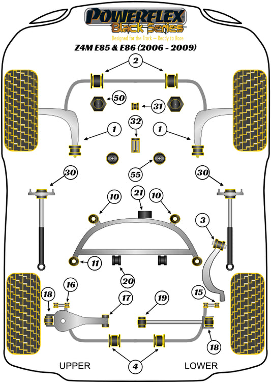 BMW (PFR5-4609-22.5BLK) Rear Anti Roll Bar Bush 22.5mm