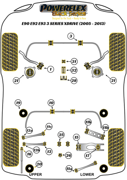 BMW (PFR5-411BLK) Rear Upper Control Arm To Chassis Bush