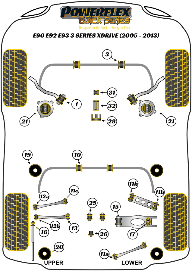 BMW (PFR5-412BLK) Rear Upper Control Arm To Hub Bush