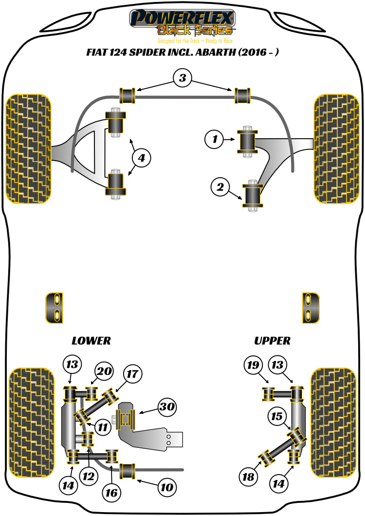Fiat (PFF36-601BLK) Front Lower Arm Front Bush