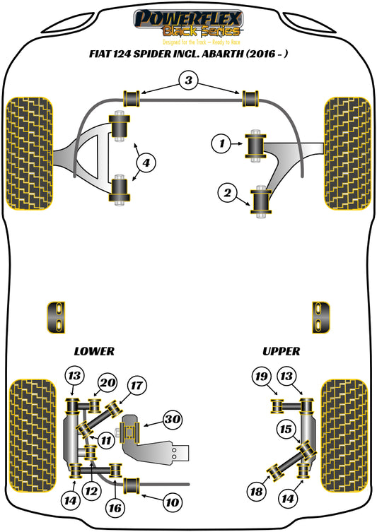 Fiat (PFR36-614BLK) Rear Knuckle to Rear Upper Link Bush