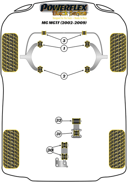MG (PFF42-212BLK) Front Wishbone Rear Bush