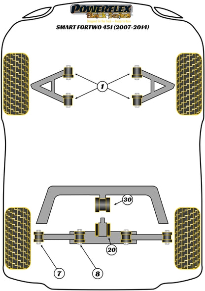 Smart (PFR68-131BLK) Rear Lateral Arm Inner Bush