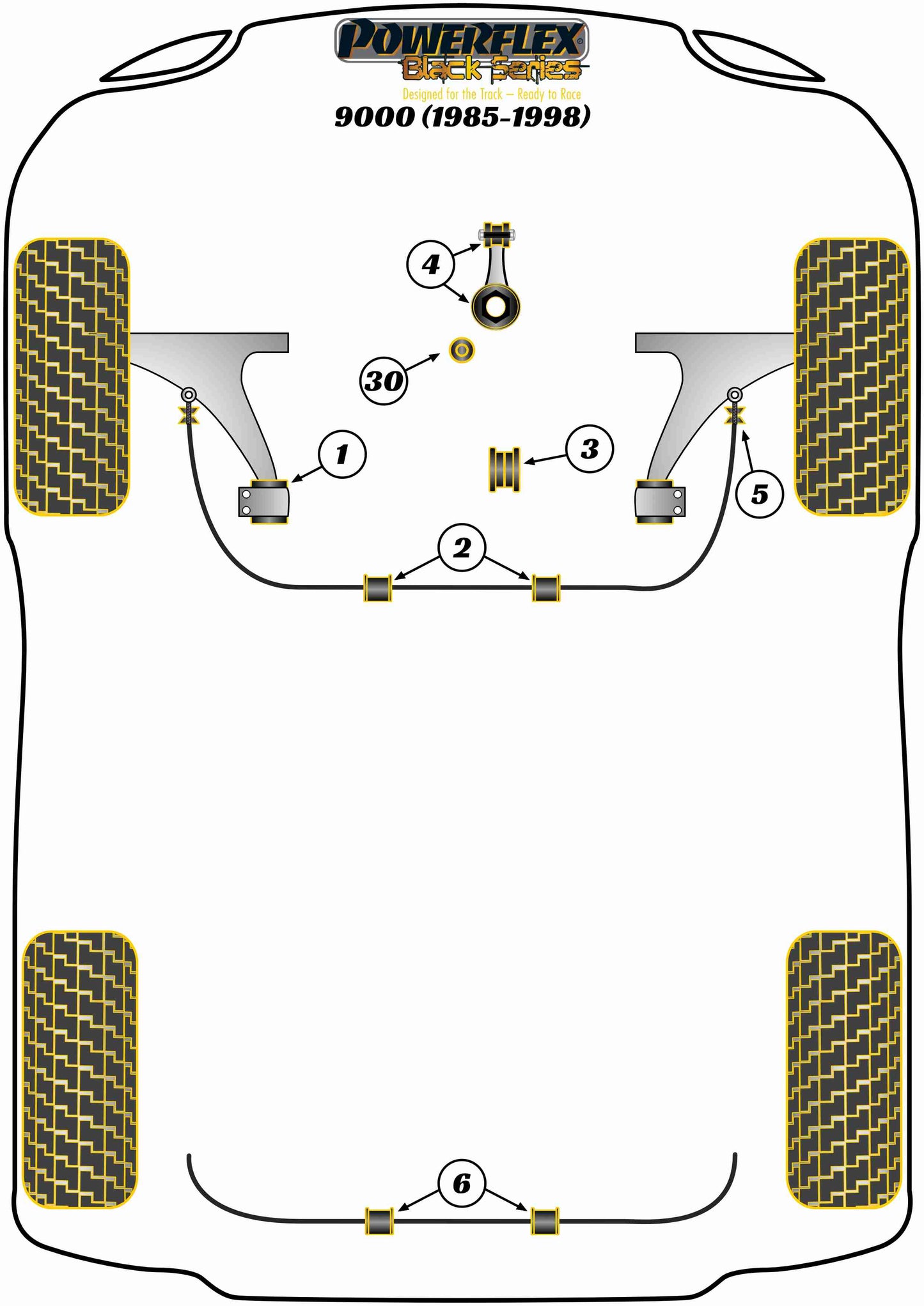 Saab (PFR66-107-18BLK) Rear Anti Roll Bar Bush 18mm