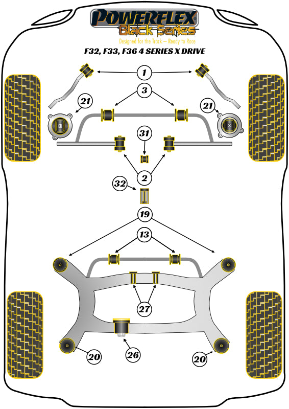 BMW (PFR5-1921BLK) Rear Subframe Rear Bush Insert