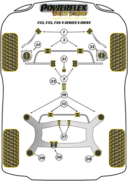 BMW (PFR5-1913-15BLK) Rear Anti Roll Bar Bush 15mm