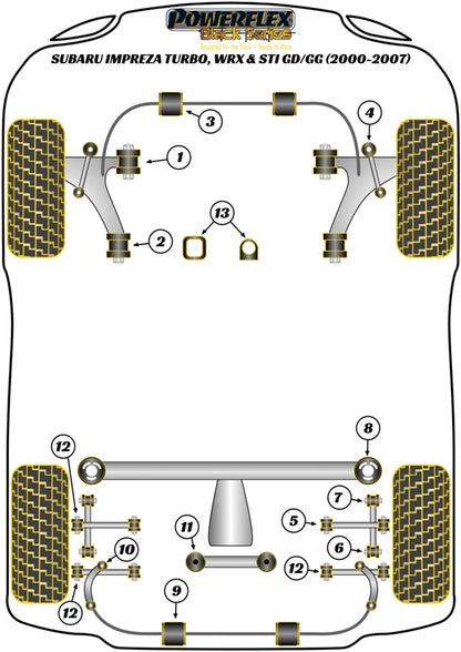 Subaru (PFR69-124BLK) Rear Subframe-Front Outrigger To Chassis Right Side
