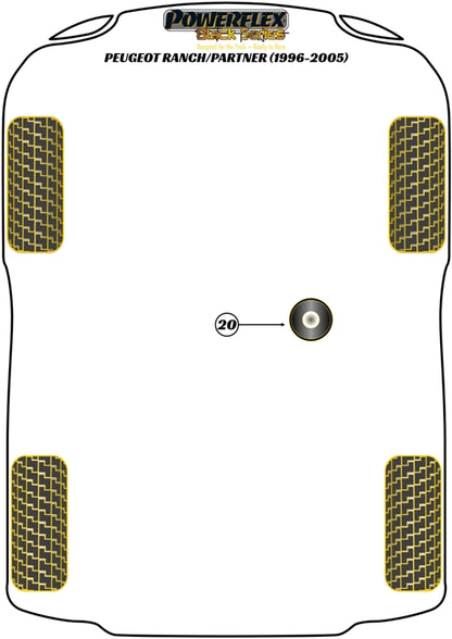 Peugeot (PFF50-420BLK) Lower Rear Engine Mount Bush - Track/MSport