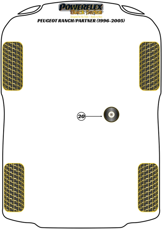 Peugeot (PFF50-420BLK) Lower Rear Engine Mount Bush - Track/MSport