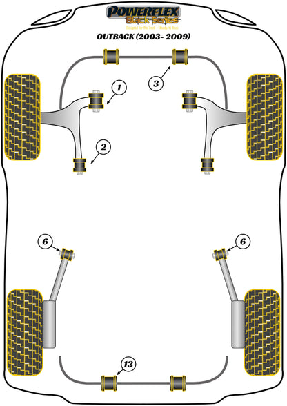 Subaru (PFR69-415BLK) Rear Diff Front Mounting Bush