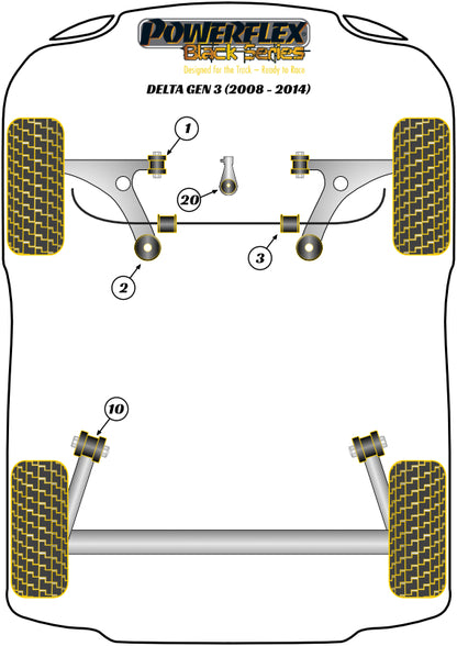 Lancia (PFF16-703-17BLK) Front Anti Roll Bar Bush 17mm