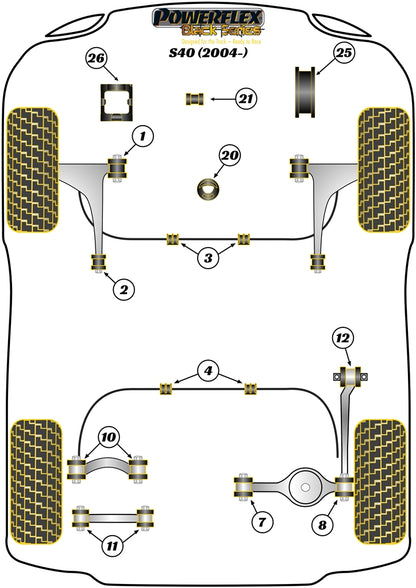 Lancia (PFF16-720BLK) Lower Engine Mount Insert