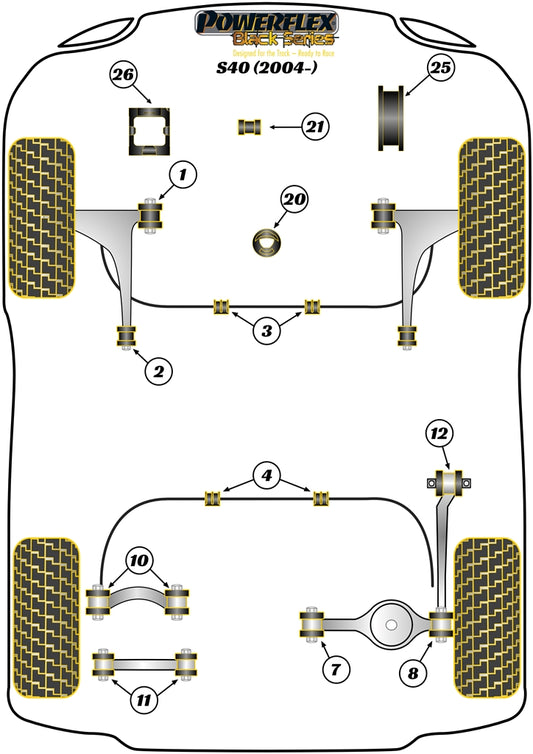Lancia (PFF16-720BLK) Lower Engine Mount Insert