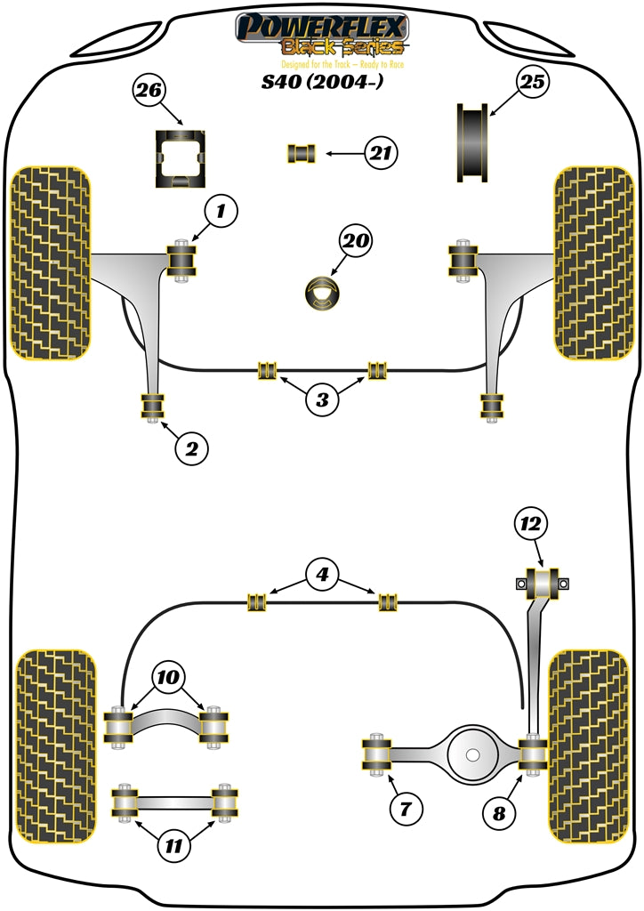 Lancia (PFR16-710BLK) Rear Beam Mounting Bush
