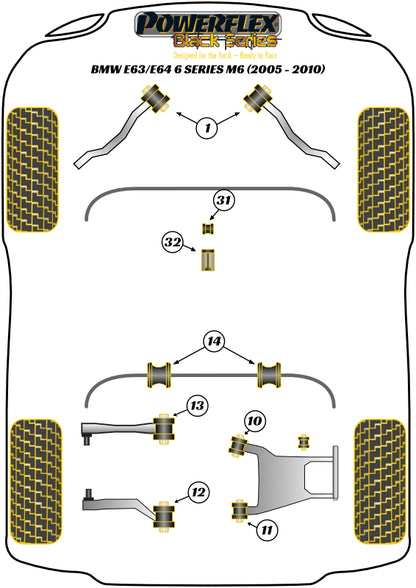 BMW (PFF5-701BLK) Front Radius Arm To Chassis Bush