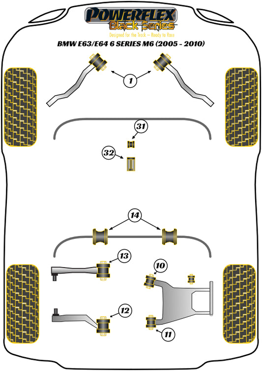 BMW (PFR5-4609-18BLK) Rear Anti Roll Bar Bush 18mm