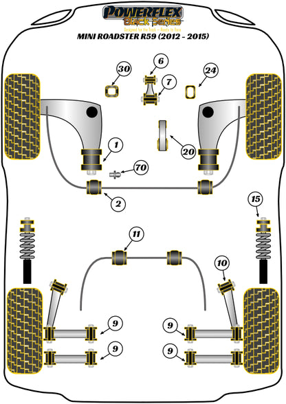 Mini (PFF5-206BLK) Lower Engine Mount Small Bush