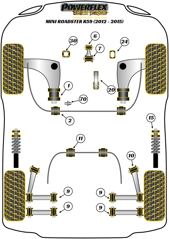 Mini (PFF5-102-235BLK) Front Anti Roll Bar Bush 23.5mm
