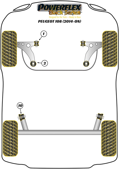Peugeot (PFF12-701BLK) Front Wishbone Front Bush