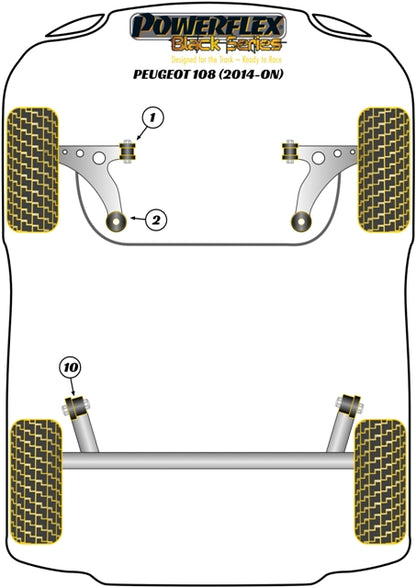 Peugeot (PFF12-702BLK) Front Wishbone Rear Bush