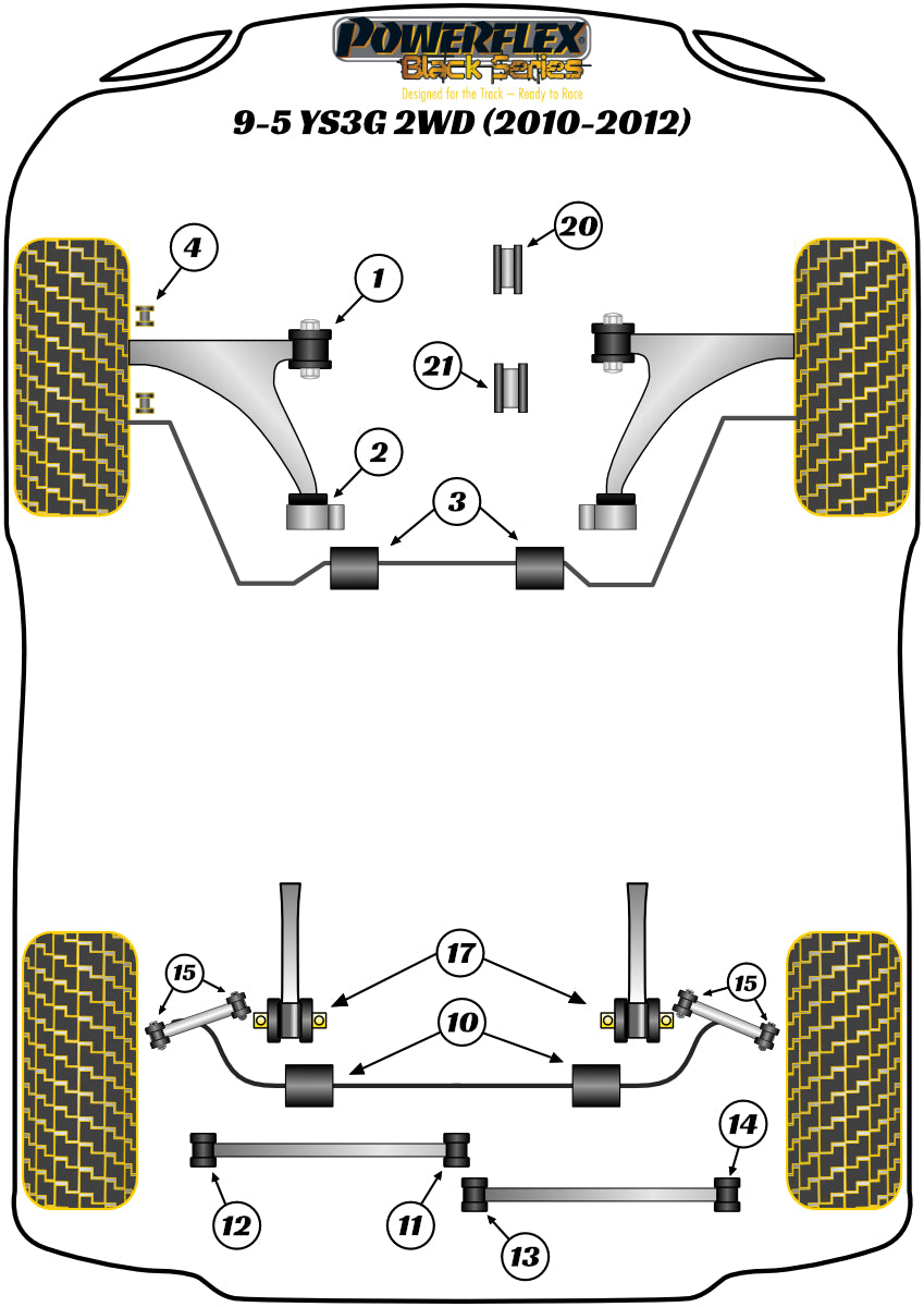 Saab (PFR80-1515BLK) Rear Toe Link Arm Bush
