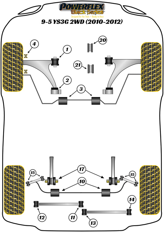 Saab (PFR80-1515BLK) Rear Toe Link Arm Bush