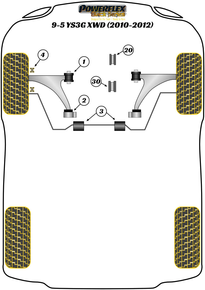 Saab (PFF80-1404BLK) HiPer Strut Steering Knuckle Bush