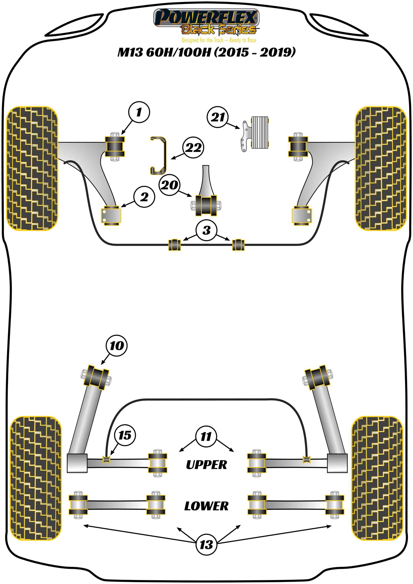 Zinoro  (PFF5-1321BLK) Upper Engine Mount Insert Kit