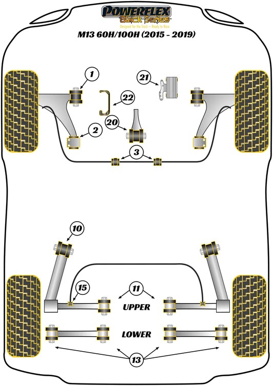 Zinoro  (PFF5-1321BLK) Upper Engine Mount Insert Kit