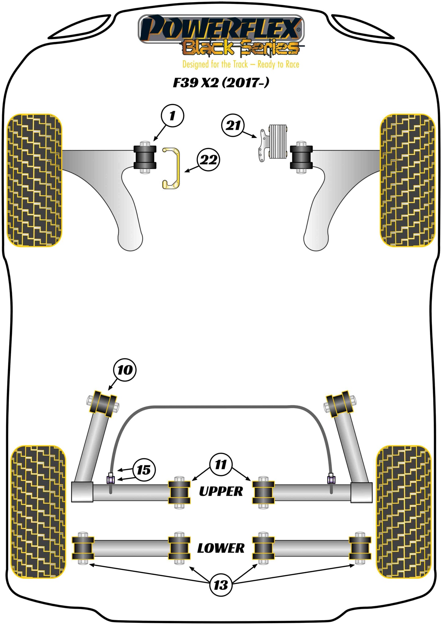 BMW (PFF5-1321BLK) Upper Engine Mount Insert Kit